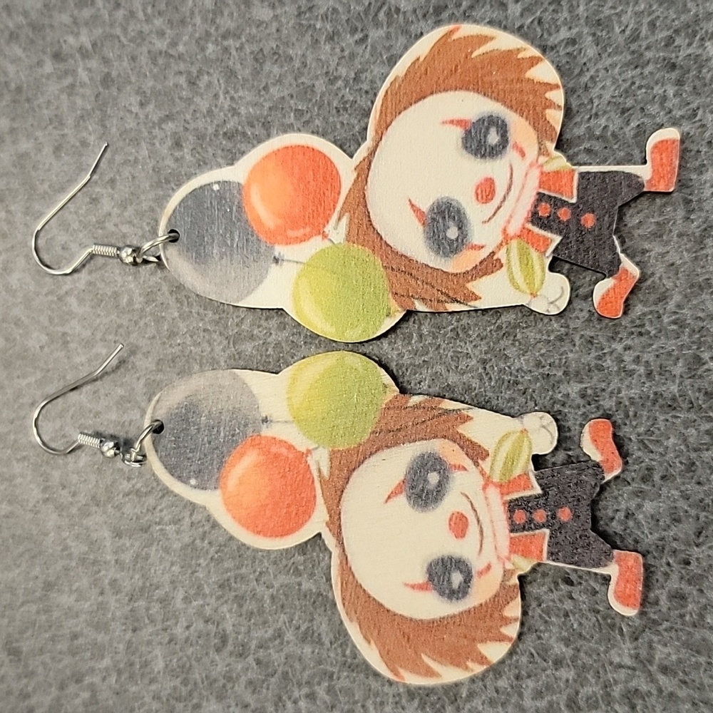 Halloween Gothic Clown Dangle Earrings